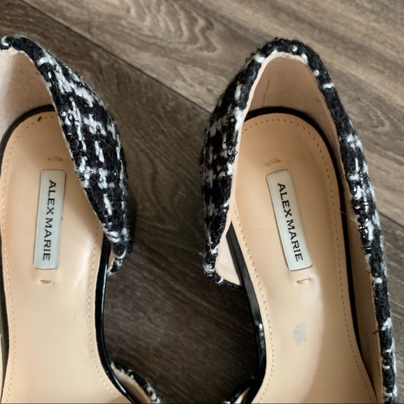 Alex Marie Tweed Plaid sequin block heels Size 6.5 - Picture 4 of 11